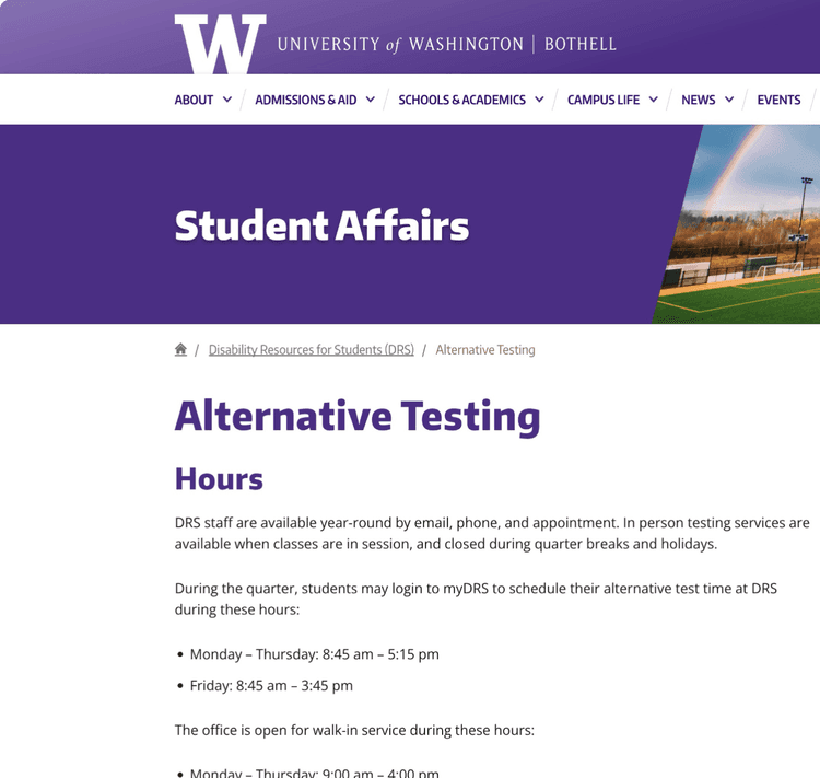 Original Bothell DRS campus website